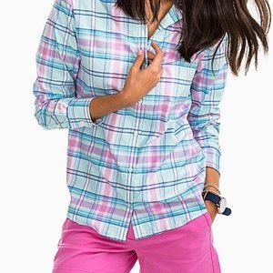 Southern Tide Offshore Green Plaid Button up - NWT